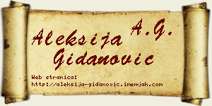 Aleksija Gidanović vizit kartica